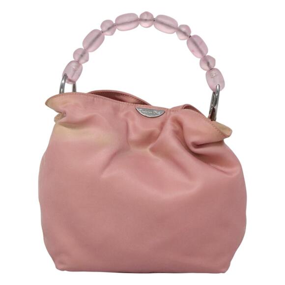 DIOR Maris Pearl Hand Bag Nylon Pink - Picture 2 of 12